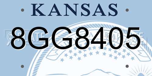 8GG8405 Kansas License Plate