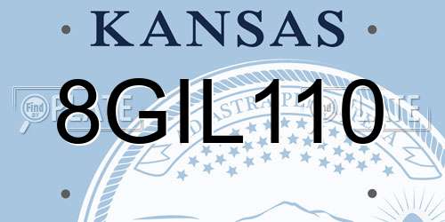 8GIL110 Kansas License Plate