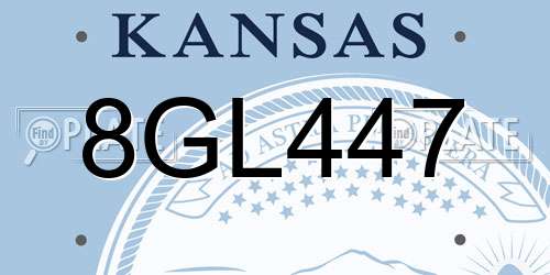 8GL447 Kansas License Plate