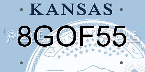 8GOF55 Kansas License Plate