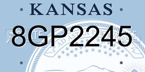 8GP2245 Kansas License Plate