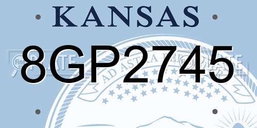 8GP2745 Kansas License Plate