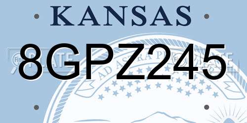 8GPZ245 Kansas License Plate