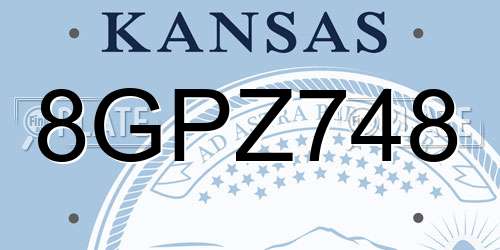 8GPZ748 Kansas License Plate