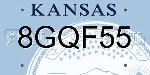 8GQF55 Kansas License Plate