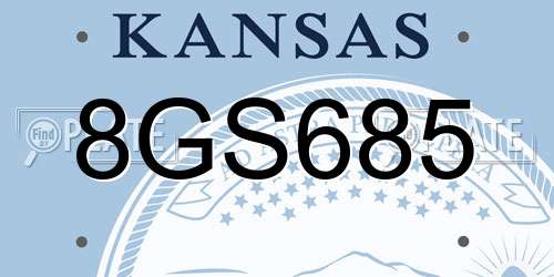 8GS685 Kansas License Plate