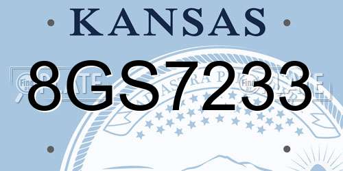 8GS7233 Kansas License Plate