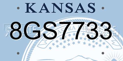 8GS7733 Kansas License Plate