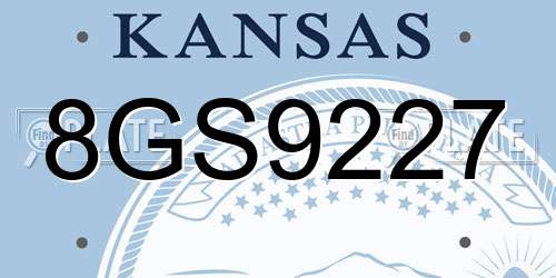 8GS9227 Kansas License Plate