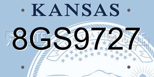 8GS9727 Kansas License Plate