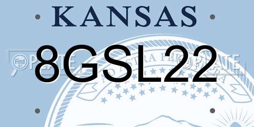 8GSL22 Kansas License Plate