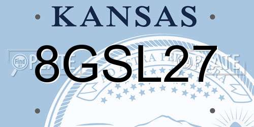 8GSL27 Kansas License Plate