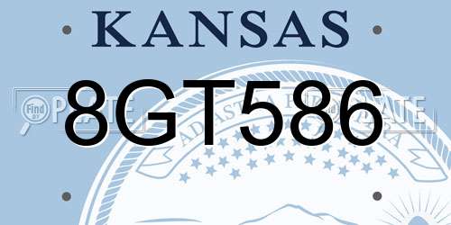 8GT586 Kansas License Plate