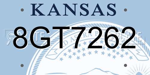 8GT7262 Kansas License Plate