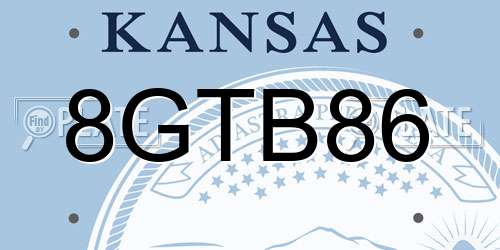 8GTB86 Kansas License Plate