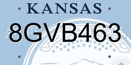 8GVB463 Kansas License Plate