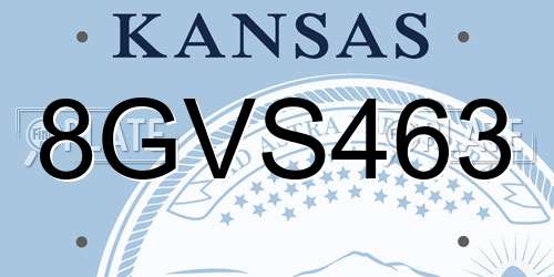 8GVS463 Kansas License Plate