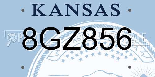 8GZ856 Kansas License Plate