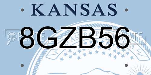 8GZB56 Kansas License Plate