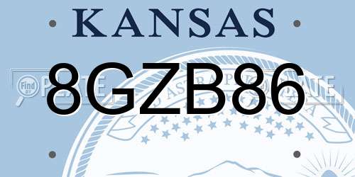 8GZB86 Kansas License Plate