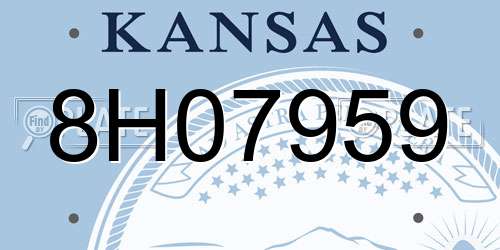 8H07959 Kansas License Plate
