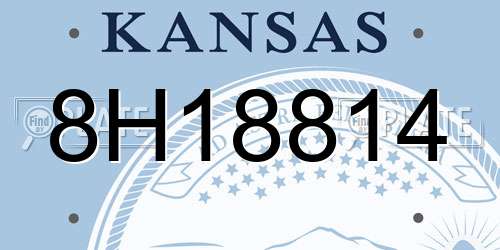 8H18814 Kansas License Plate