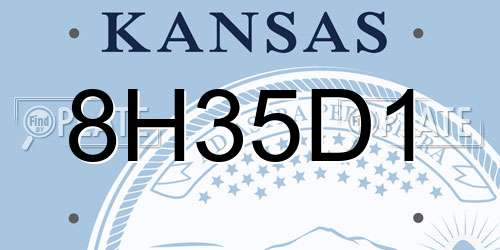 8H35D1 Kansas License Plate