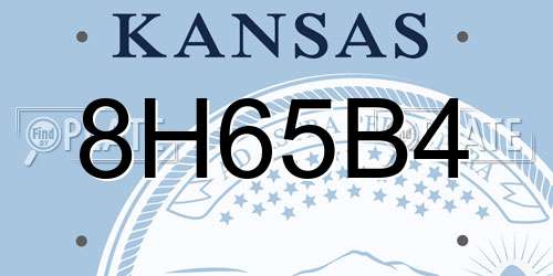 8H65B4 Kansas License Plate
