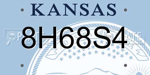 8H68S4 Kansas License Plate