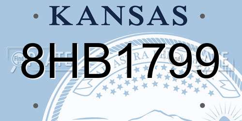 8HB1799 Kansas License Plate