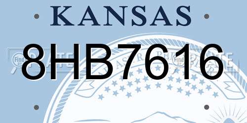 8HB7616 Kansas License Plate