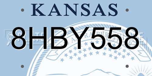 8HBY558 Kansas License Plate