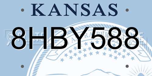 8HBY588 Kansas License Plate