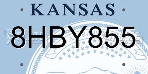 8HBY855 Kansas License Plate