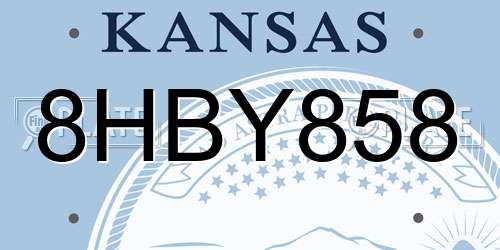 8HBY858 Kansas License Plate