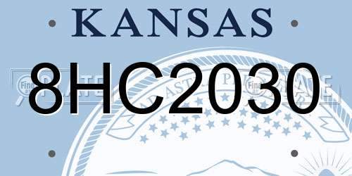 8HC2030 Kansas License Plate