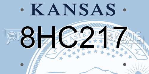 8HC217 Kansas License Plate