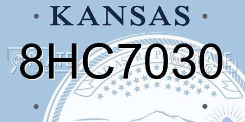8HC7030 Kansas License Plate
