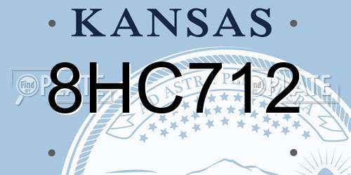8HC712 Kansas License Plate