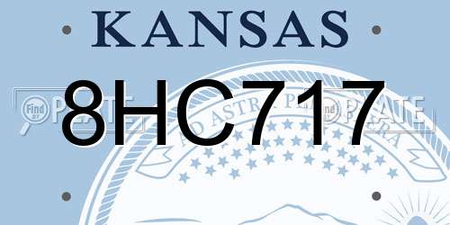 8HC717 Kansas License Plate