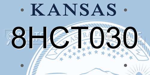 8HCT030 Kansas License Plate