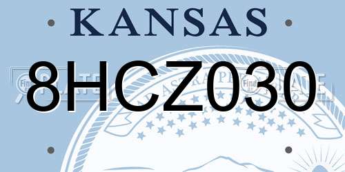 8HCZ030 Kansas License Plate