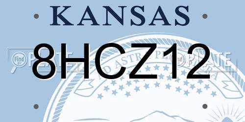 8HCZ12 Kansas License Plate