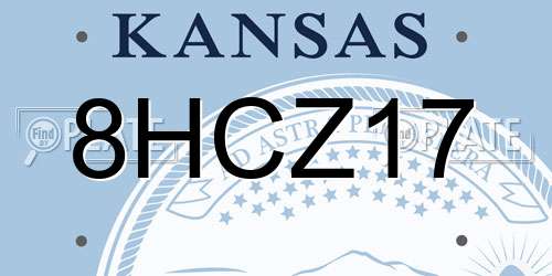8HCZ17 Kansas License Plate