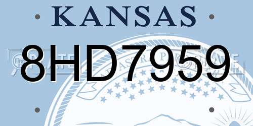 8HD7959 Kansas License Plate
