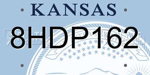 8HDP162 Kansas License Plate