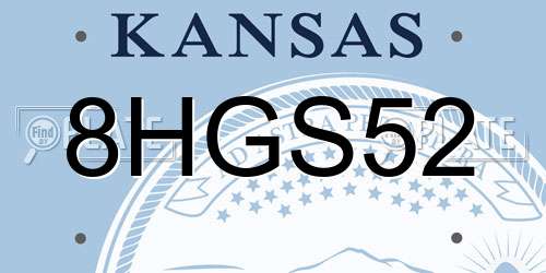 8HGS52 Kansas License Plate