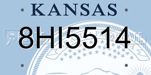 8HI5514 Kansas License Plate