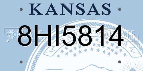 8HI5814 Kansas License Plate