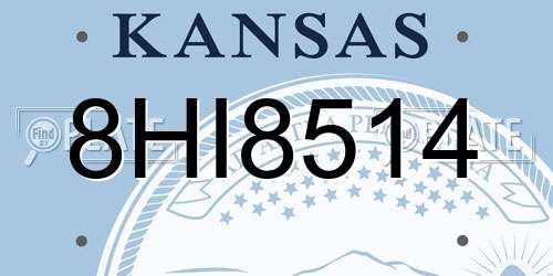 8HI8514 Kansas License Plate